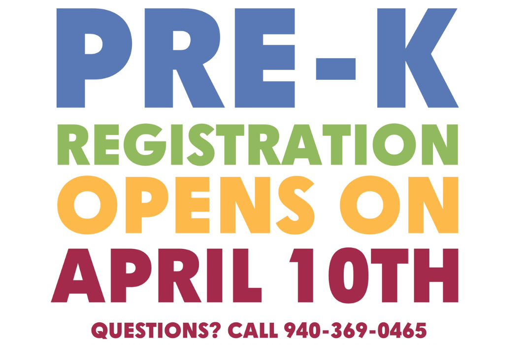 pre-k registration opens april 10, call 940-369-0465 or email prek@dentonisd.org